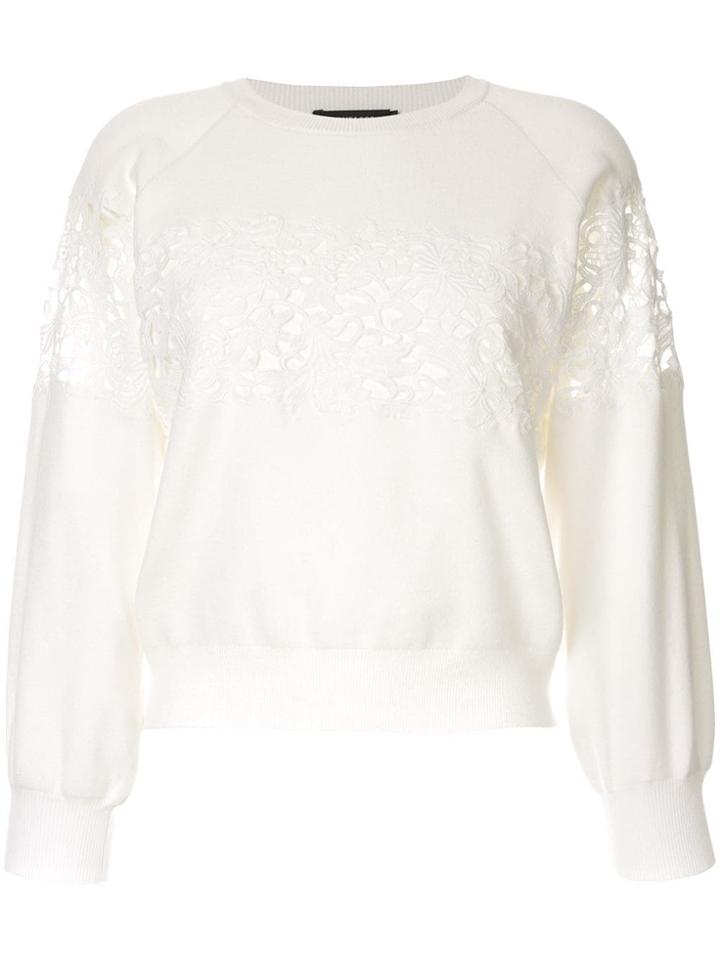 Loveless Lace Embroidered Sweater - White