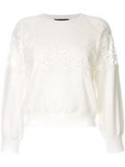 Loveless Lace Embroidered Sweater - White
