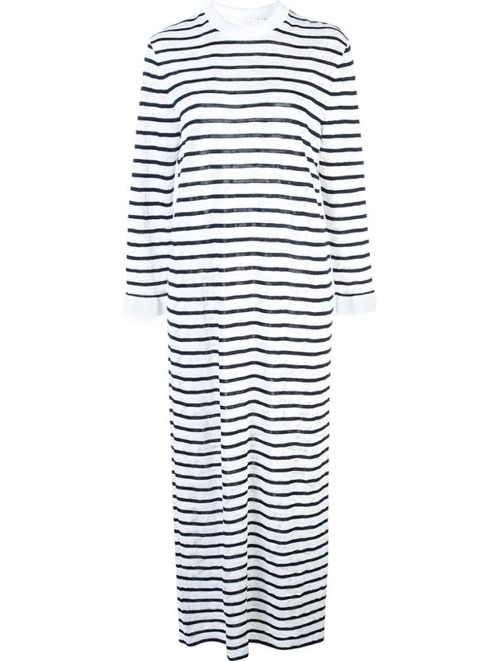 Chloé Striped Jersey Long Dress - White