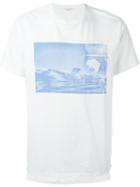 Engineered Garments Take-off Surf Print T-shirt, Men's, Size: L, White, Cotton