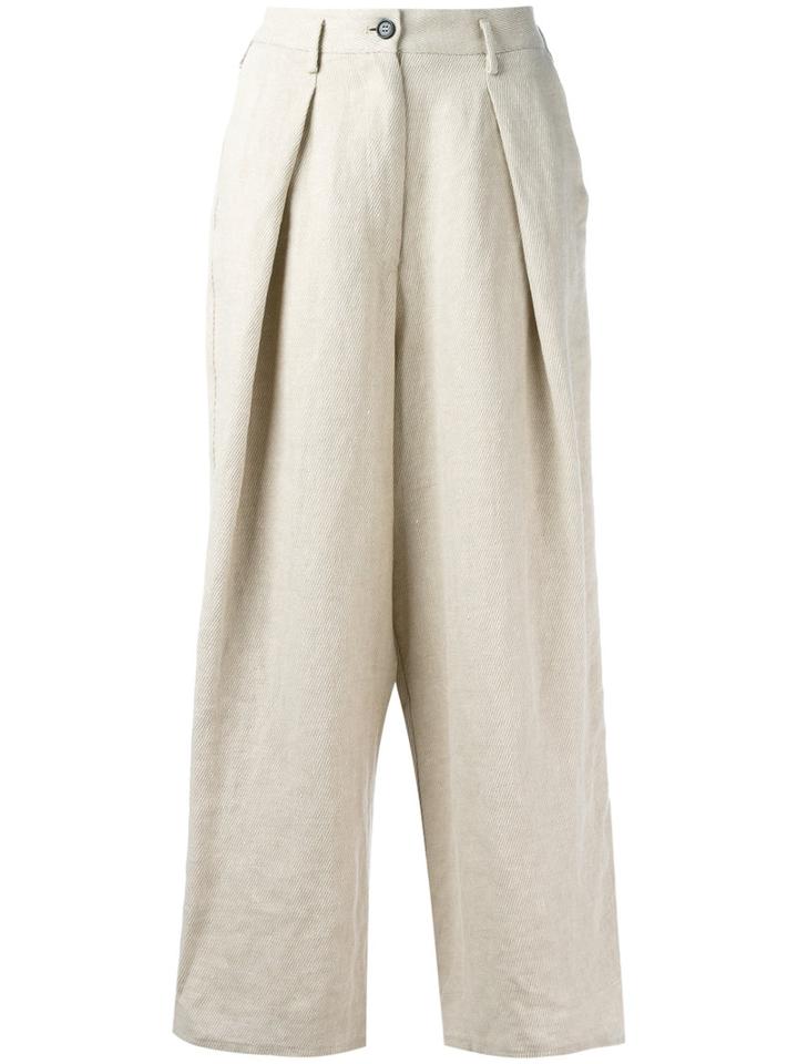 Forte Forte Flared Pants, Women's, Size: 1, Nude/neutrals, Linen/flax/cotton