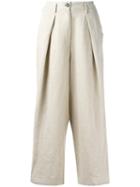Forte Forte Flared Pants, Women's, Size: 1, Nude/neutrals, Linen/flax/cotton