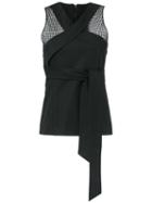 Giuliana Romanno Panelled Top, Women's, Size: 40, Black, Cotton/elastodiene