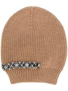No21 Crystal Embellished Beanie - Nude & Neutrals