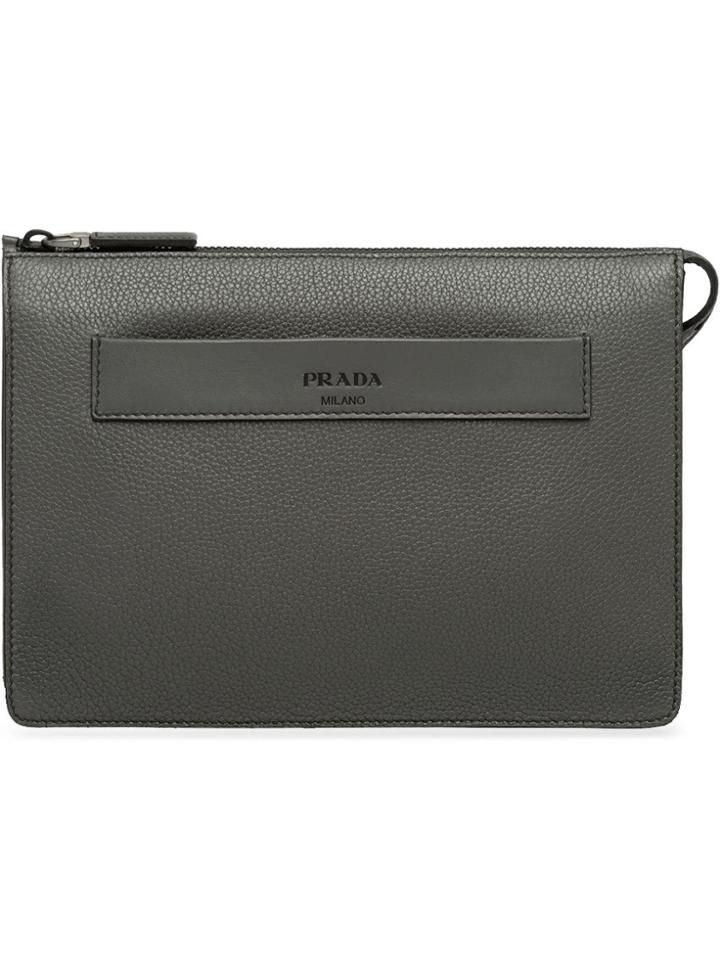 Prada Wristlet Clutch - Grey