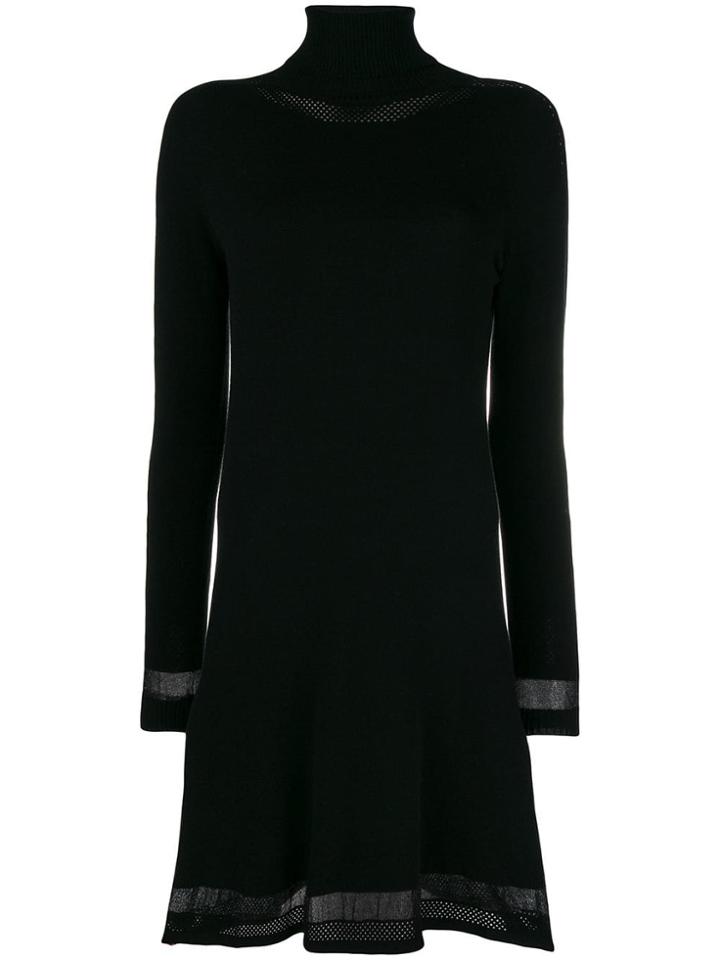 Twin-set Longsleeved Roll Neck Dress - Black