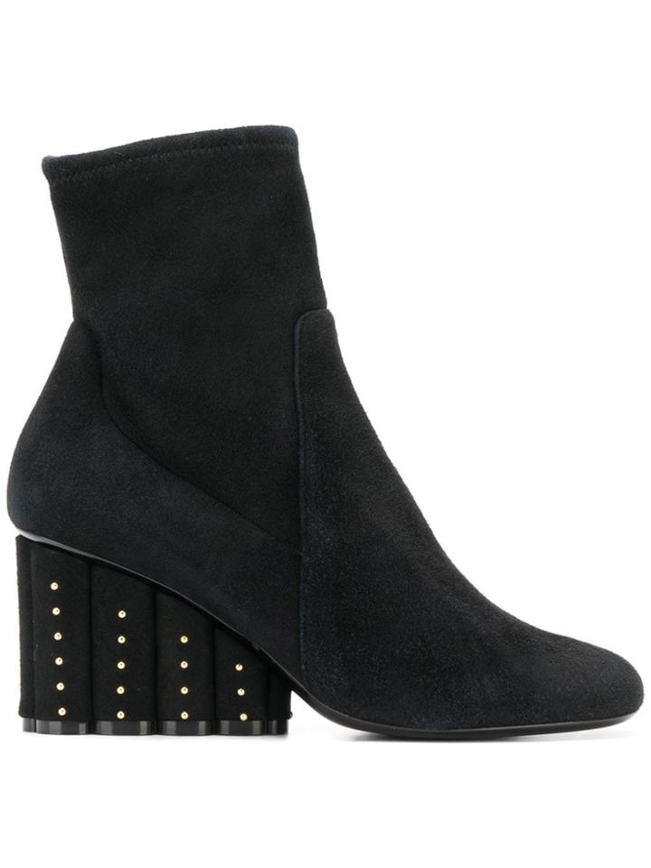 Salvatore Ferragamo Elongated Flower Boots - Black