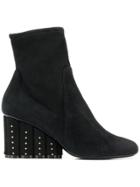 Salvatore Ferragamo Elongated Flower Boots - Black