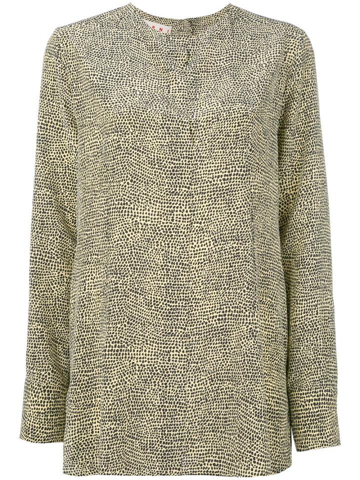 Marni - Patterned Blouse - Women - Silk - 44, Nude/neutrals, Silk