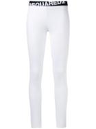Dsquared2 - Logo Print Leggings - Women - Cotton/spandex/elastane - L, White, Cotton/spandex/elastane
