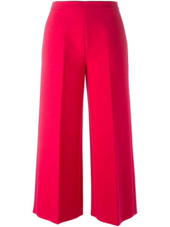 Msgm Cropped Tailored Trousers, Women's, Size: 46, Pink/purple, Polyester/viscose/spandex/elastane