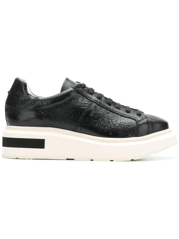 Manuel Barceló Leather Lace-up Trainers - Black