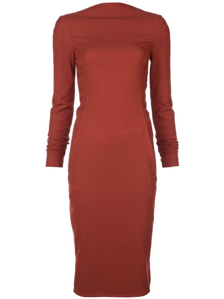 Rick Owens Slim-fitted Mid-length Dress - Orange