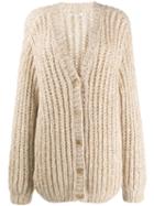 The Row Chunky Knit Cardigan - Neutrals