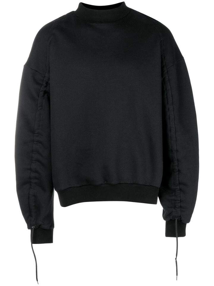 Oamc Gathered Sleeves Sweatshirt - Black