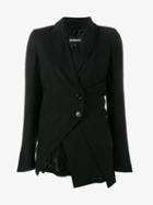 Ann Demeulemeester Half Thrown Tailored Jacket, Women's, Size: 36, Black, Virgin Wool/rayon/nylon