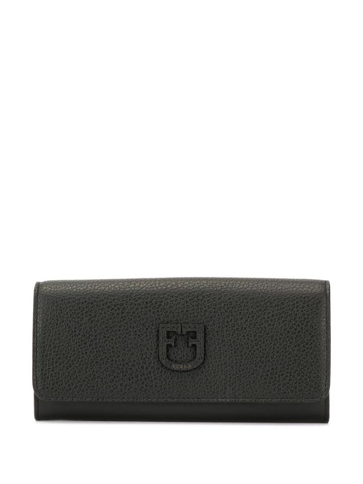 Furla Logo Patch Wallet - Black