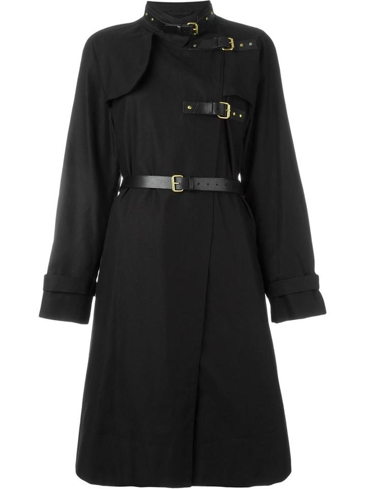 Isabel Marant Buckle Fastening Coat, Women's, Size: 36, Black, Calf Leather/cotton/linen/flax