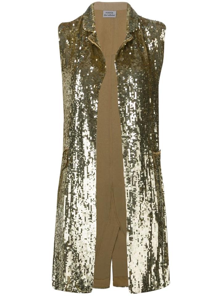 P.a.r.o.s.h. Embellished Draped Waistcoat - Gold
