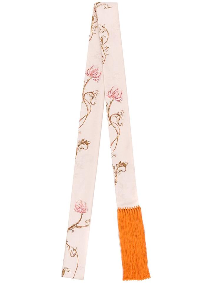 Haider Ackermann Floral Print Skinny Scarf - Neutrals