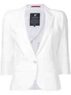 Loveless - Short Sleeved Blazer - Women - Cotton/linen/flax/tencel - 7, White, Cotton/linen/flax/tencel