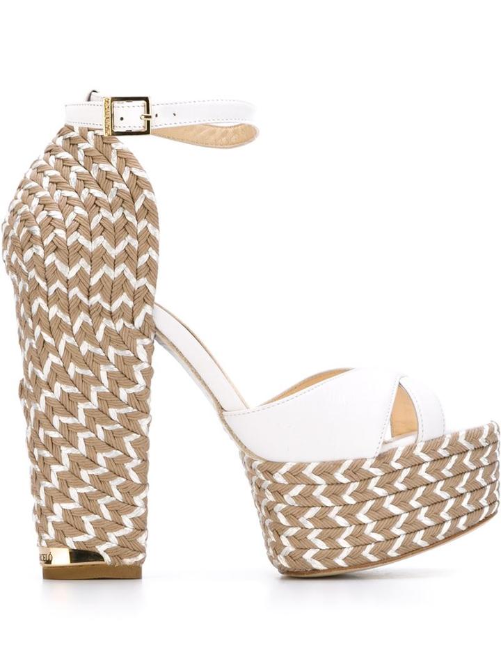 Paloma Barceló Striped Sole Detail Platform Sandals