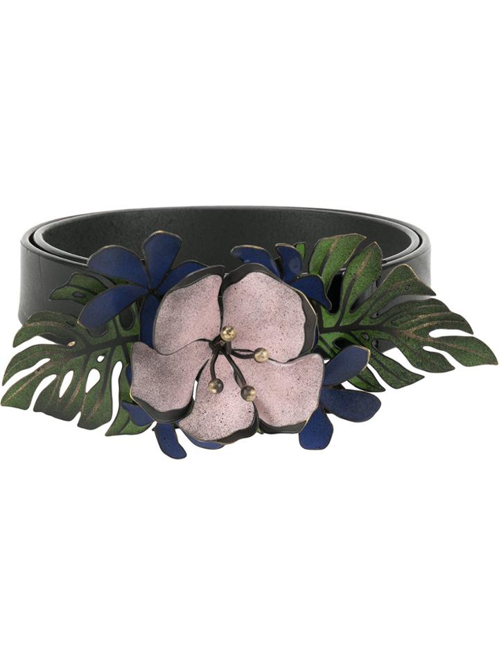 Dsquared2 Floral Buckle Belt - Nude & Neutrals