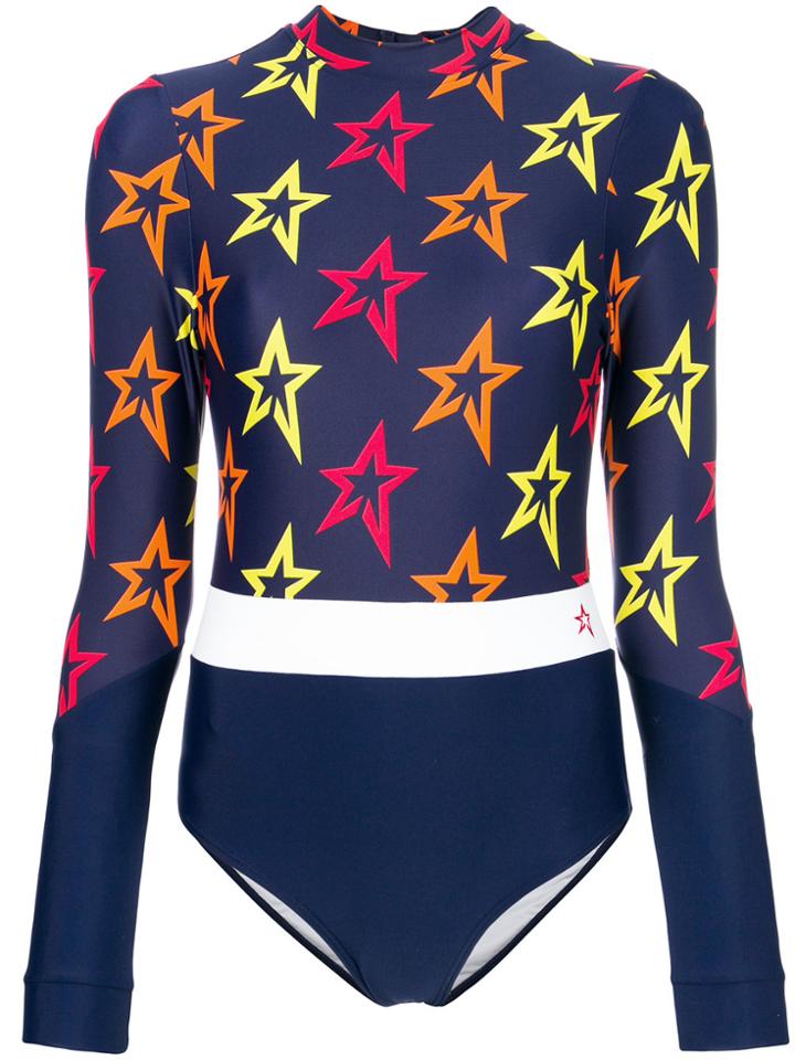 Perfect Moment Long Sleeve Star Print Rash Guard - Multicolour