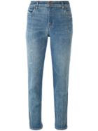 J Brand Distresed Cropped Jeans - Blue