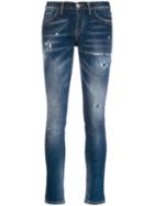 Frankie Morello Distressed Skinny Denim Jeans - Blue