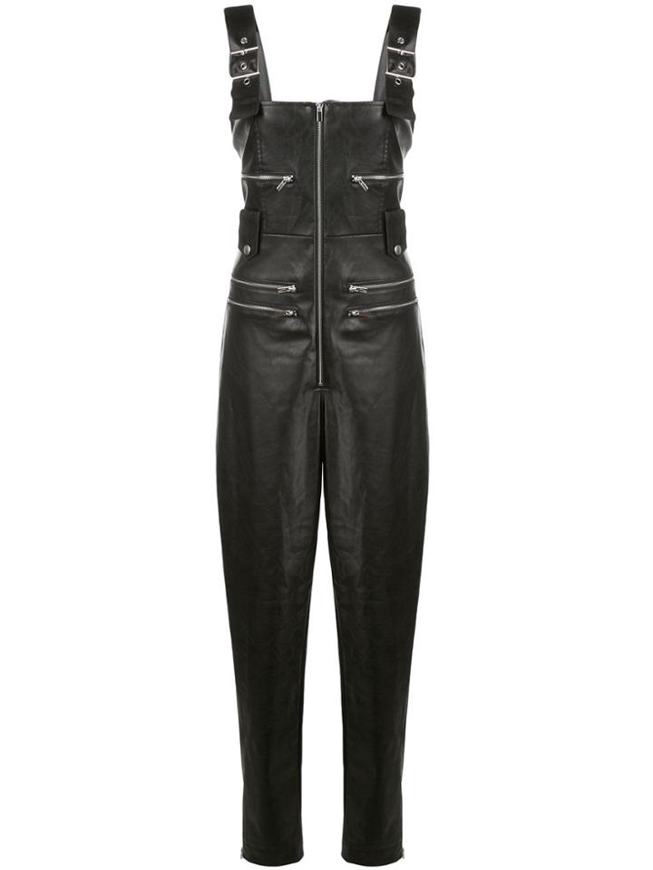 Weworewhat Moto Zipped Skinny Jumpsuit - Black