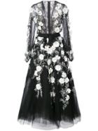 Marchesa Embellished Lace Gown - Black