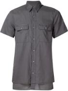 John Elliott Chest Pockets Short Sleeves Shirt, Men's, Size: Large, Grey, Cotton