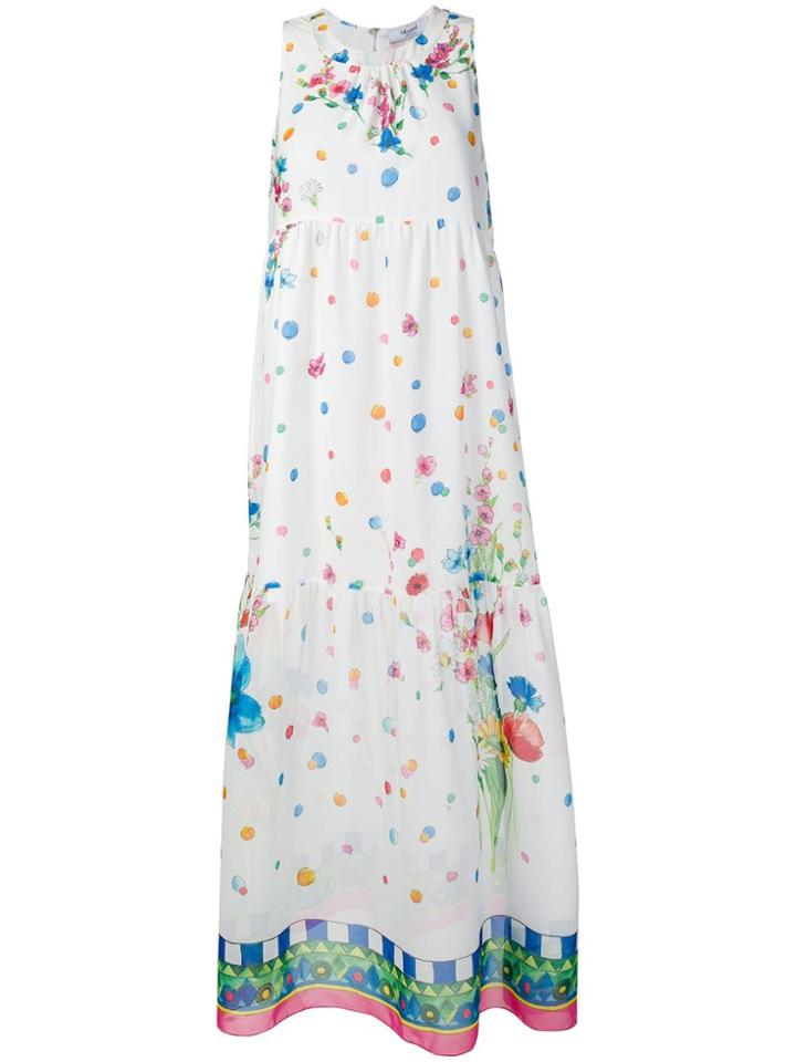 Blugirl Paneled Print Dress - White