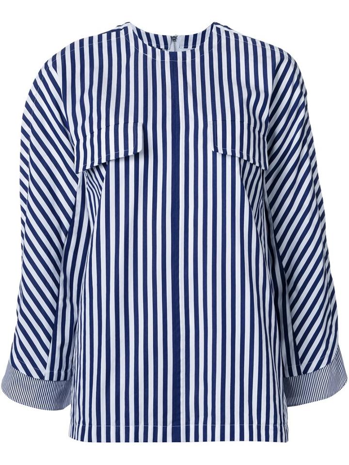 Toga Contrast Cuff Striped Blouse
