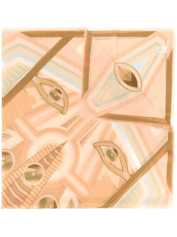 Givenchy Printed Scarf, Women's, Nude/neutrals, Wool