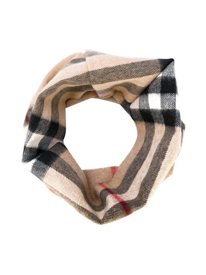 Burberry Kids - Cashmere Checkered Scarf - Kids - Cashmere - One Size, Nude/neutrals