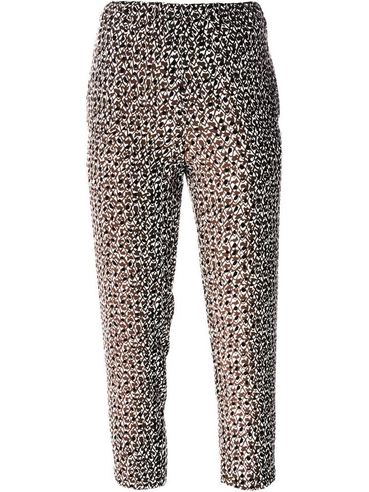 Marni Cropped Trousers, Women's, Size: 36, Brown, Silk