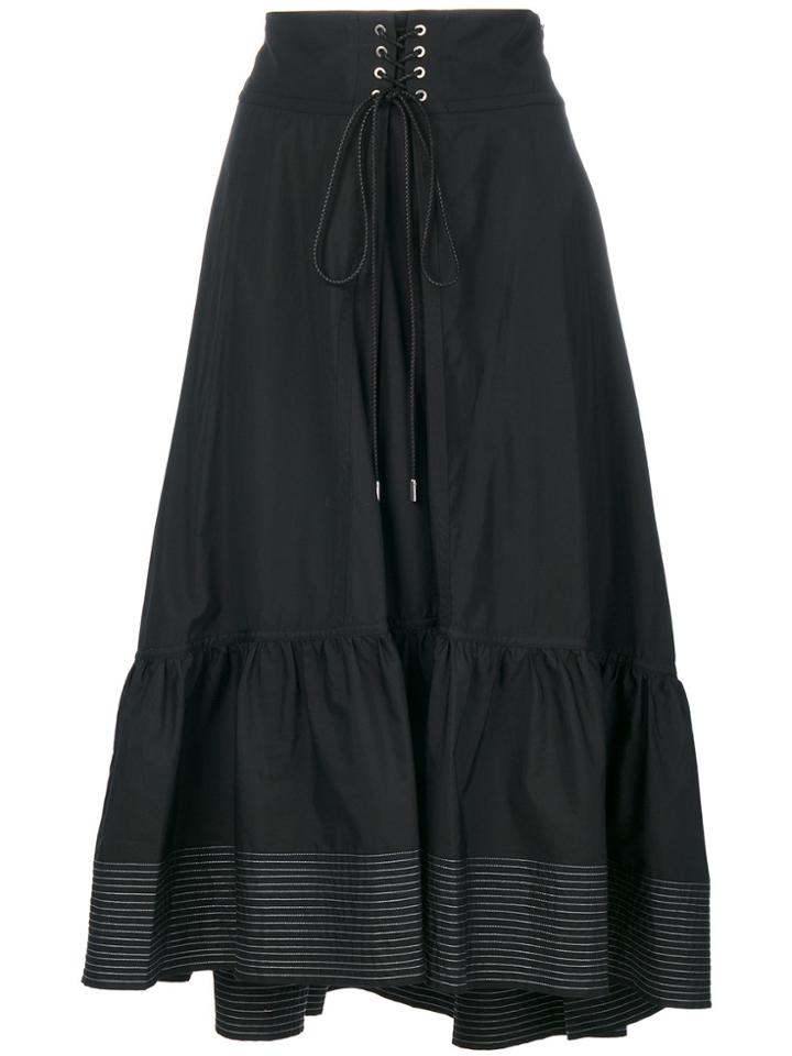 3.1 Phillip Lim Popeline Midi Skirt - Black