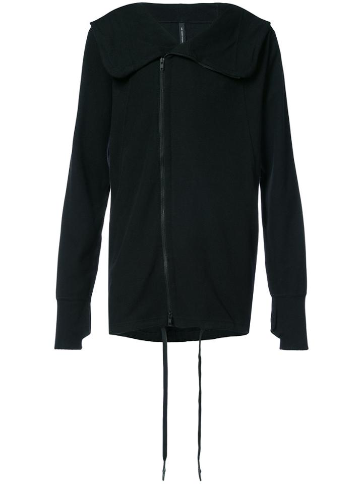 Nude Zipped Hoodie - Black