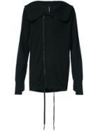 Nude Zipped Hoodie - Black