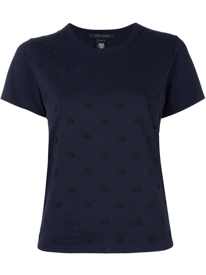 Marc Jacobs Bead Polka Dot T-shirt, Women's, Size: Medium, Blue, Cotton