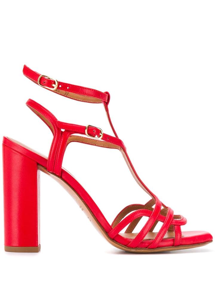 Chie Mihara Strappy Heeled Sandals - Red