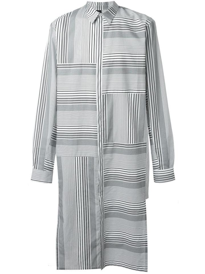Odeur Striped Long Shirt, Adult Unisex, Size: Xs, Black, Cotton