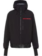 Prada Logo Patch Hooded Jacket - Black