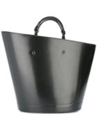 Maison Margiela Bucket Tote, Women's, Black, Cotton/calf Leather/polyester