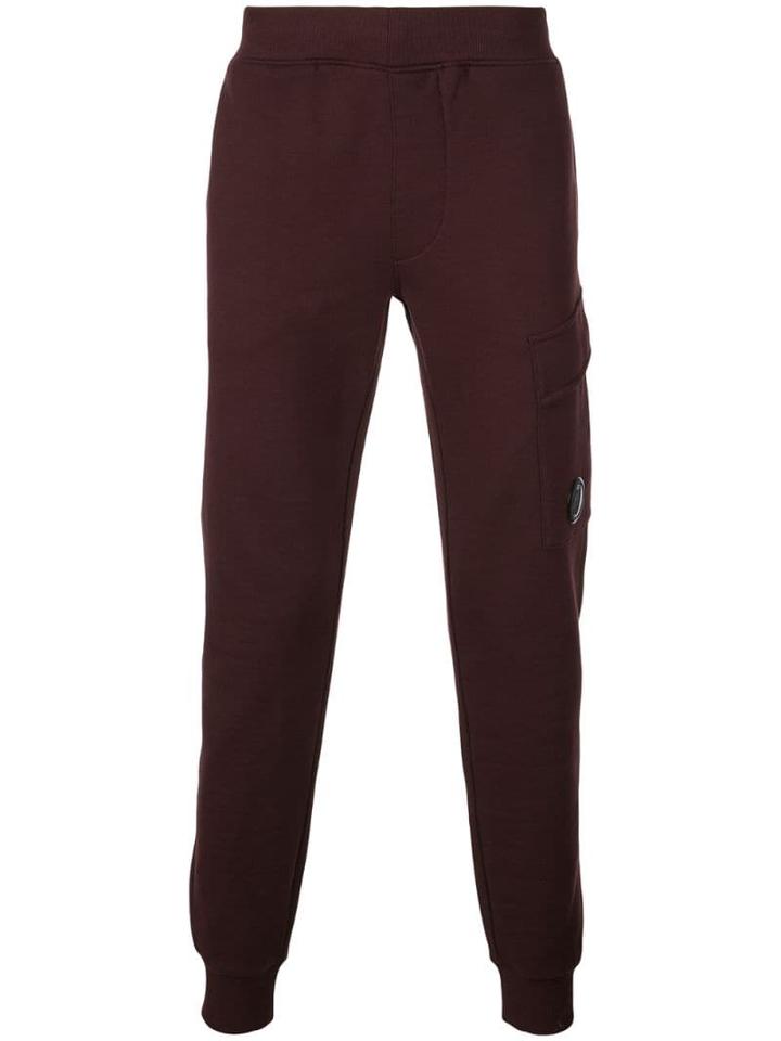 Cp Company Round Logo Track Pants - Brown