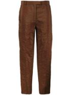 Nina Ricci - Cropped Straight Trousers - Women - Silk/polyamide/viscose - 38, Brown, Silk/polyamide/viscose