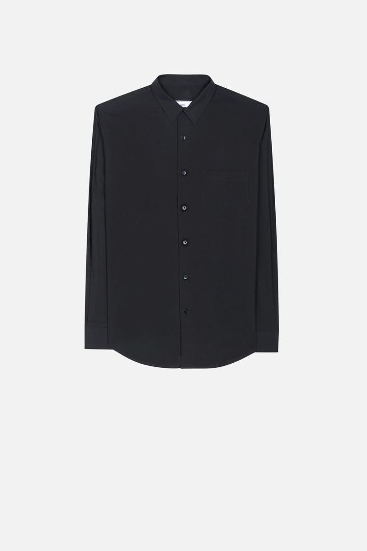 Ami Alexandre Mattiussi Large Classic Shirt, Men's, Size: 37, Black, Cotton
