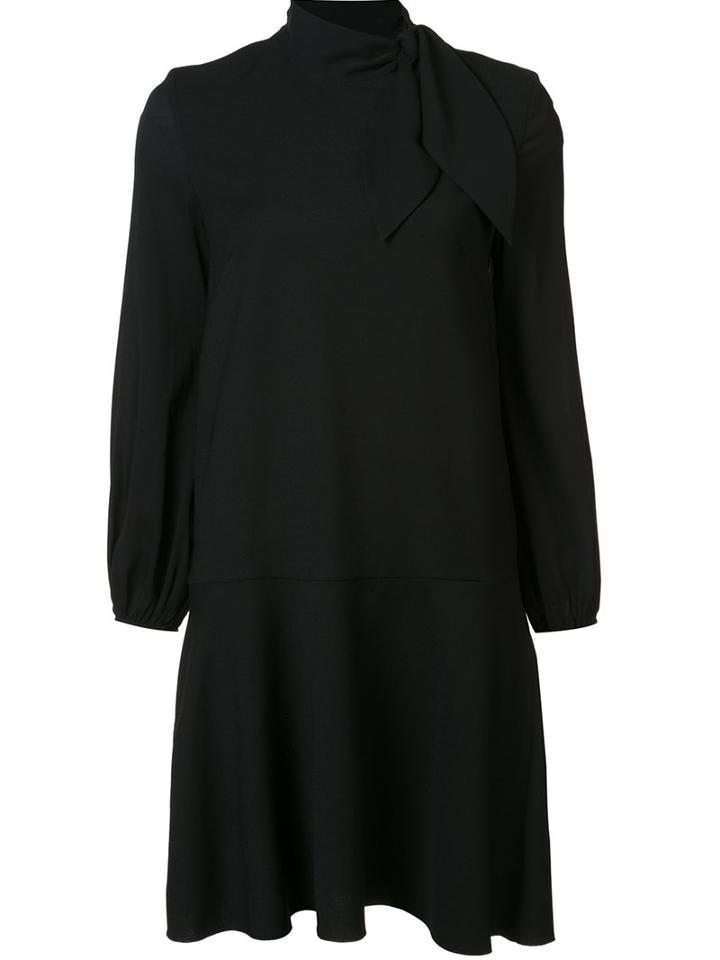 Les Copains Pussy-bow Neck Dress, Women's, Size: 40, Black, Spandex/elastane/viscose/wool